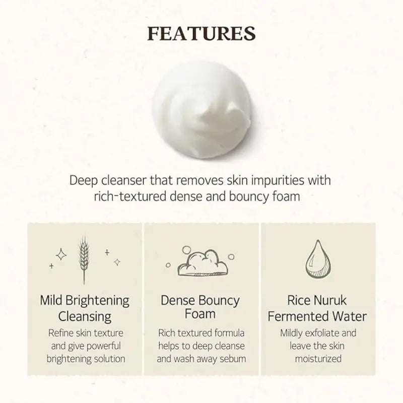 Skinfood Daily Brightening Rice Cleansing Foam 150ml-2
