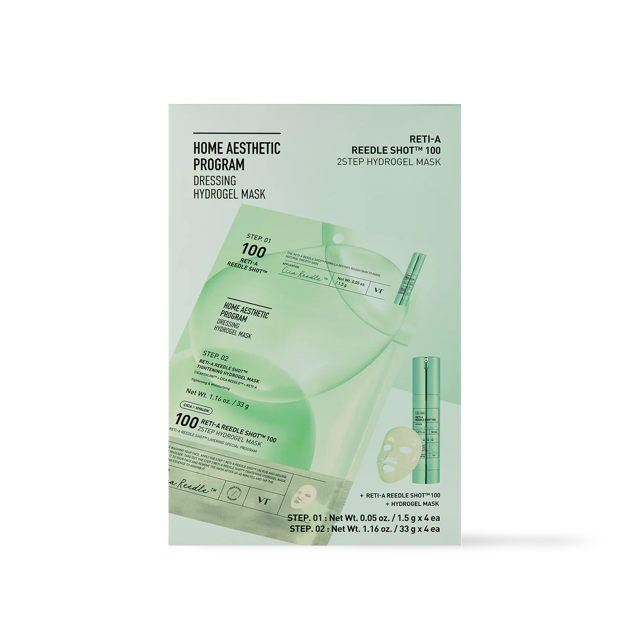 VT Cosmetics RETI-A Reedle Shot 100 2STEP Hydrogel Mask 4ea