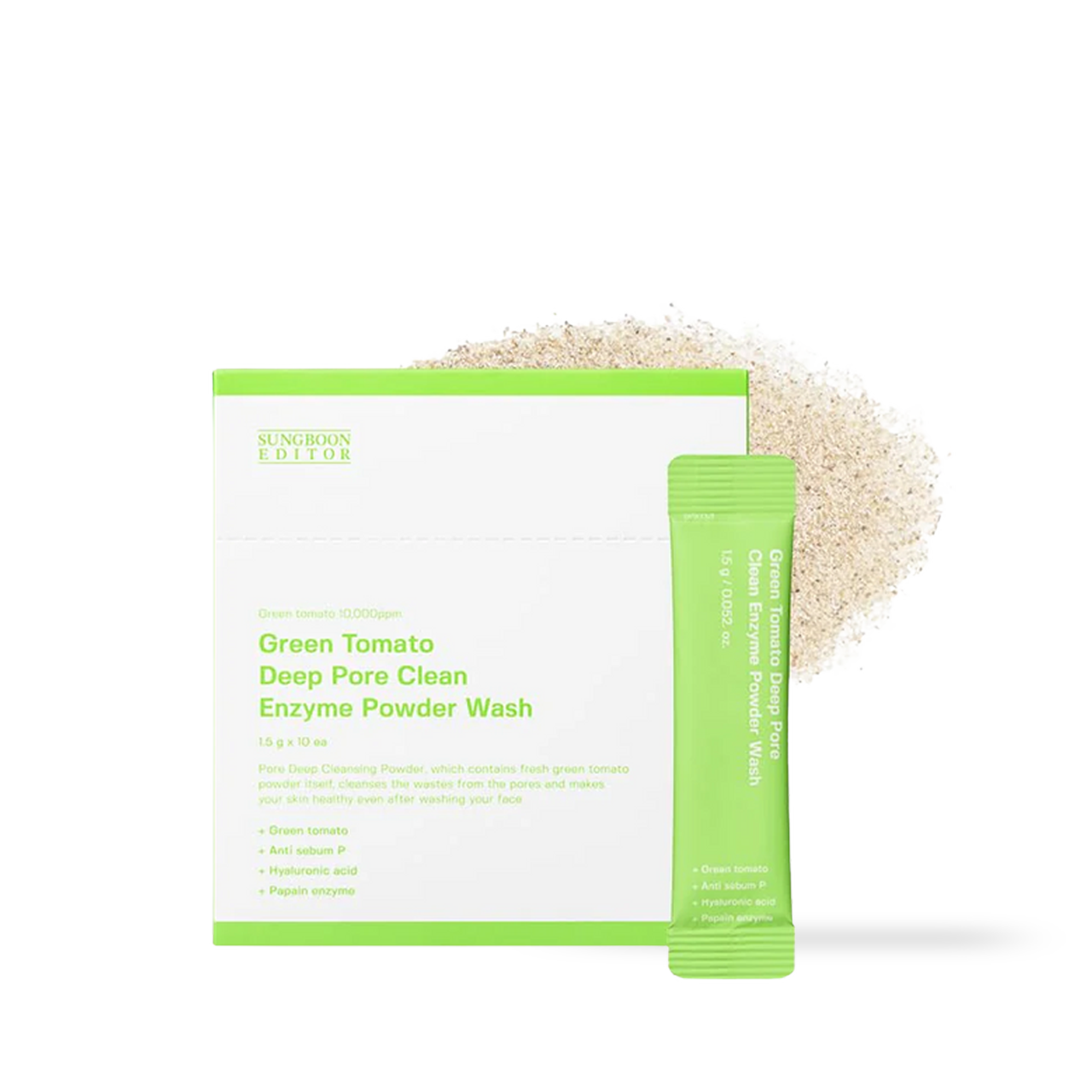 SUNGBOON EDITOR Green Tomato Deep Pore Clean Enzyme Powder Wash 1.5gX10ea