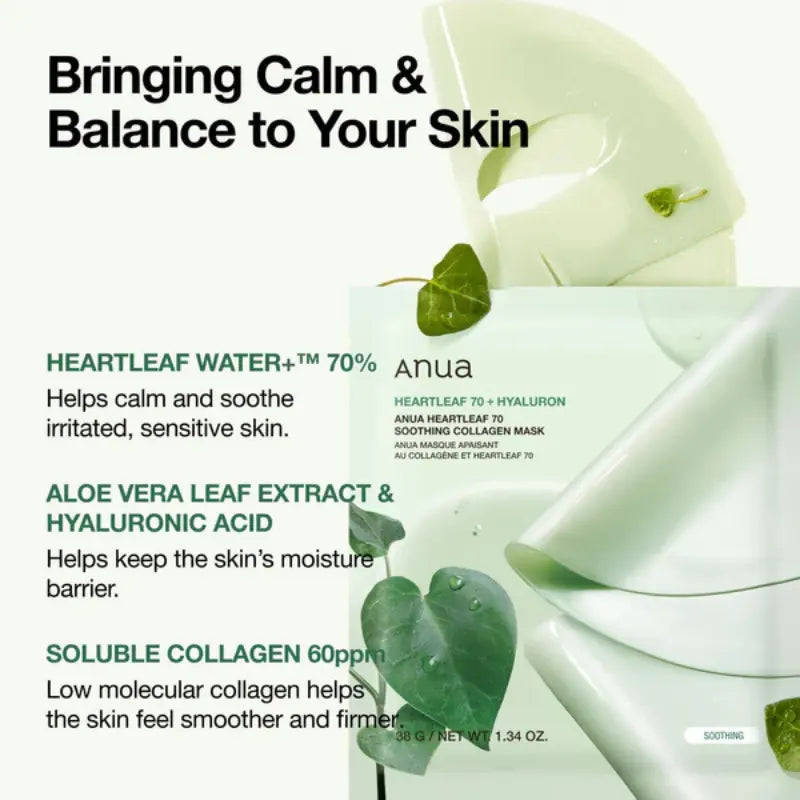 Anua Heartleaf 70 Soothing Collagen Mask 38g-3