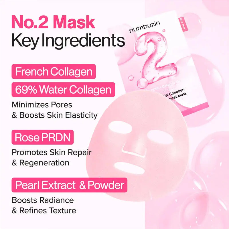 numbuzin No.2 Rose PDRN Collagen Plumping Sheet Mask 33ml-2