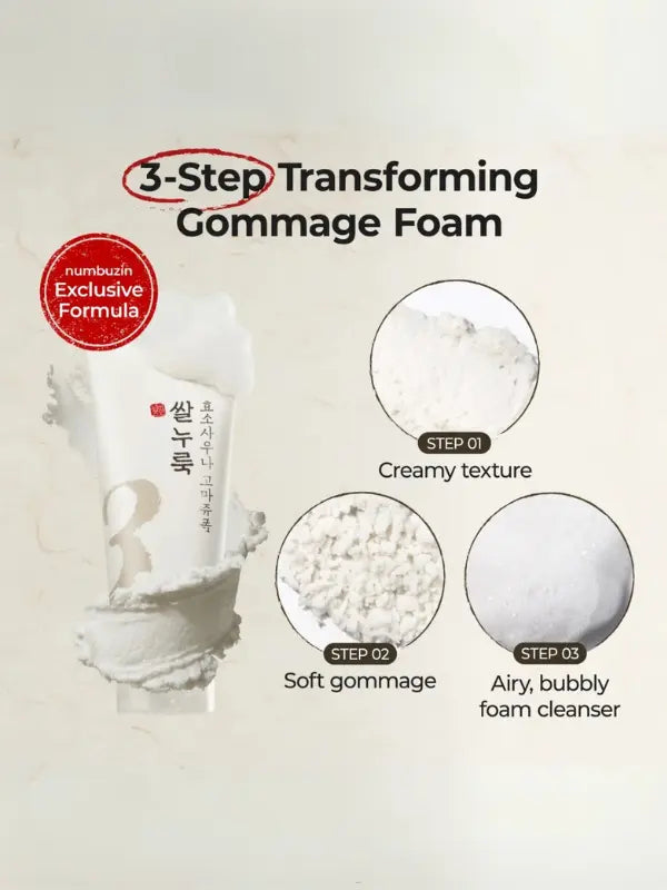 numbuzin No.3 Rice Enzyme Skin Softening Cleansing Foam 154g-3