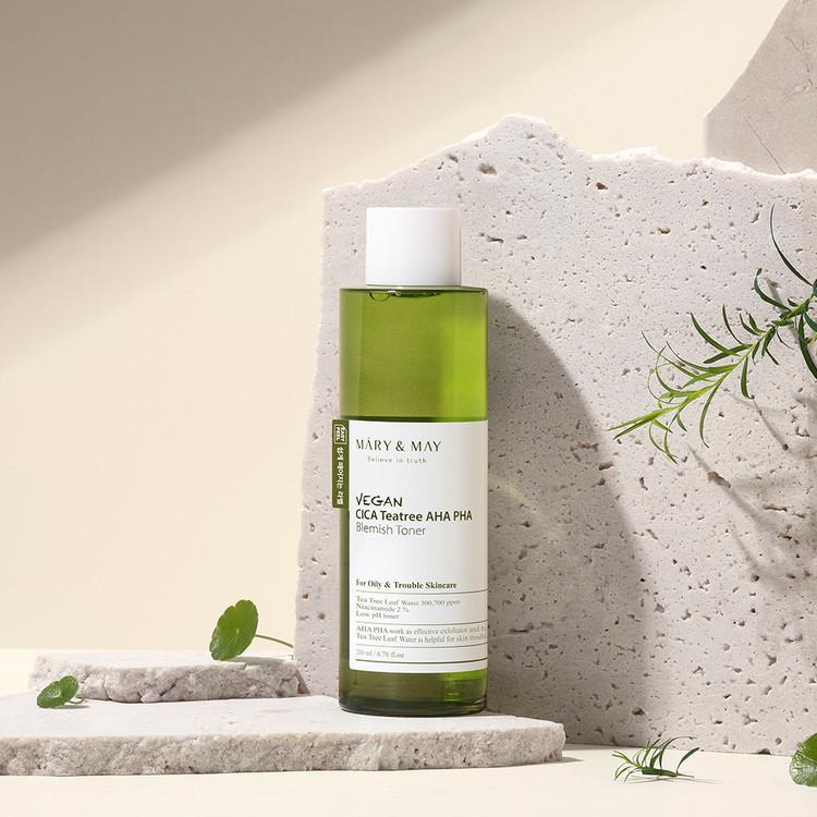 Mary&May Vegan CICA Tea Tree AHA PHA Blemish Toner - 200ml