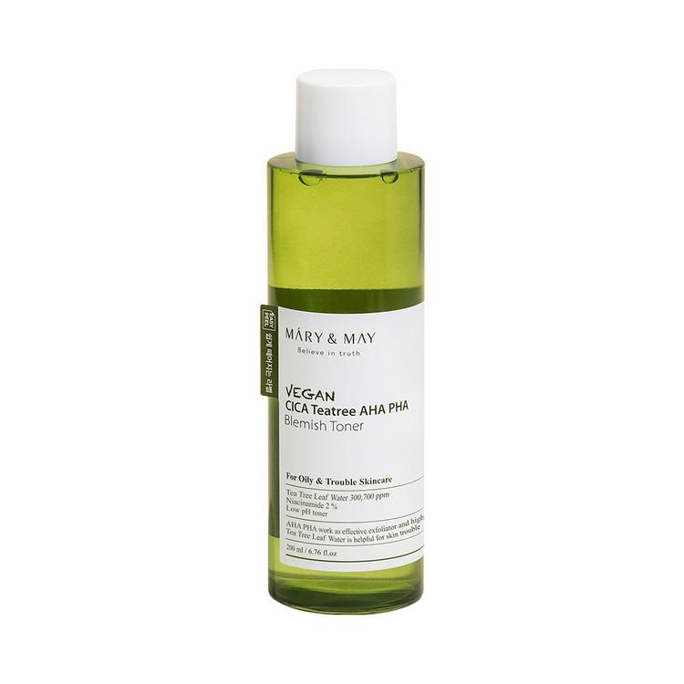 Mary&May Vegan CICA Tea Tree AHA PHA Blemish Toner - 200ml