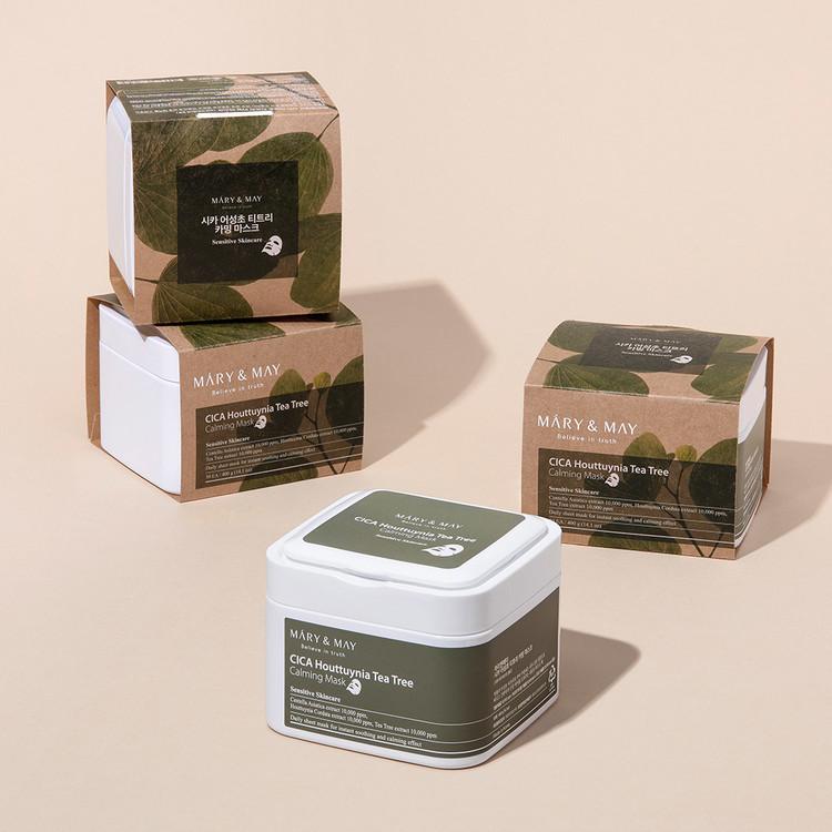 Mary&May Cica Houttuynia cordata Tea Tree Calming Mask Pack - 30 sheets
