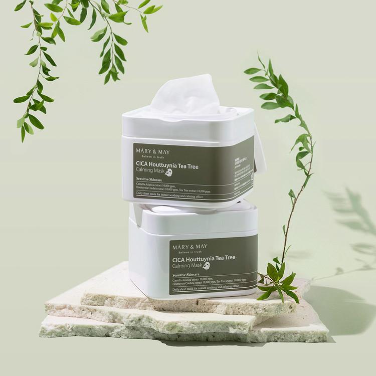 Mary&May Cica Houttuynia cordata Tea Tree Calming Mask Pack - 30 sheets