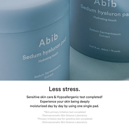 Abib Sedum hyaluron pad Hydrating touch - 165ml. 75 pads
