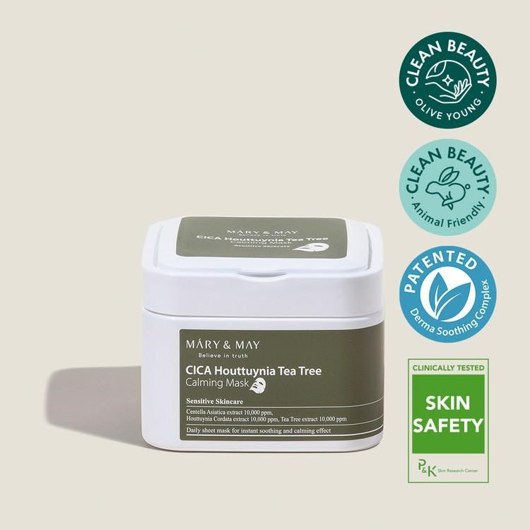 Mary&May Cica Houttuynia cordata Tea Tree Calming Mask Pack - 30 sheets