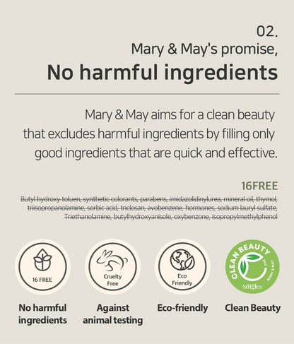 Mary&May Cica Houttuynia cordata Tea Tree Calming Mask Pack - 30 sheets