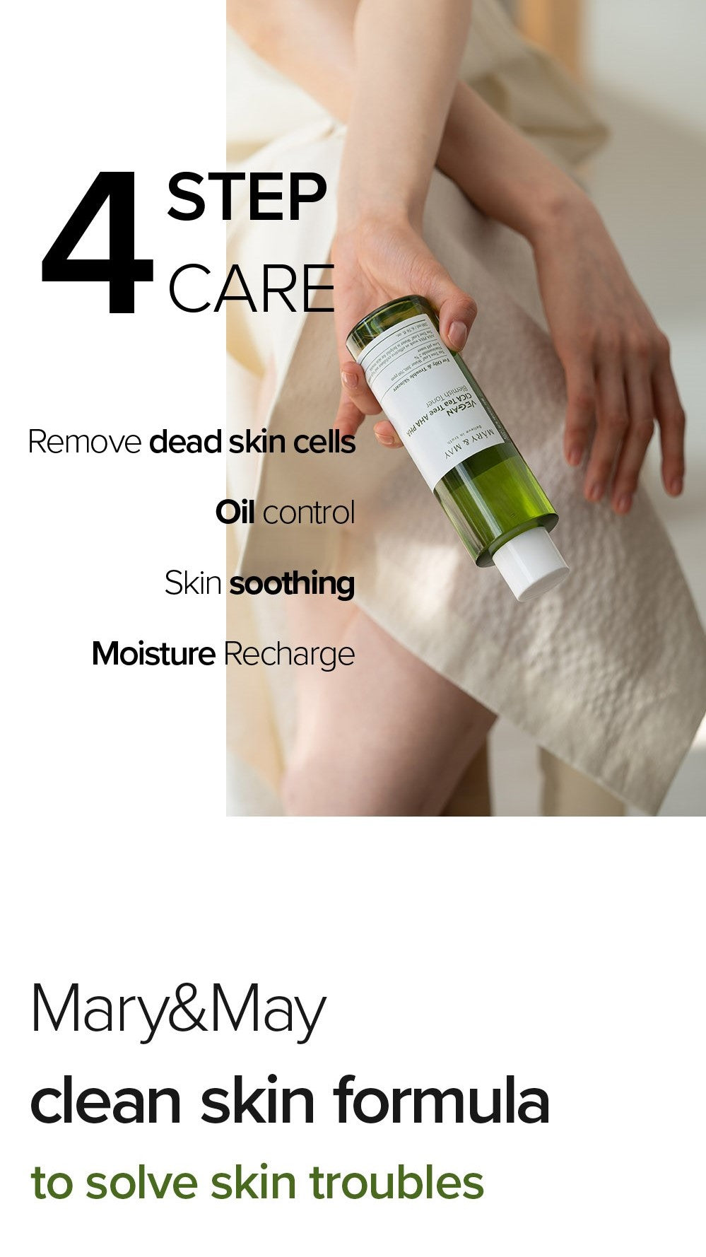 Mary&May Vegan CICA Tea Tree AHA PHA Blemish Toner - 200ml