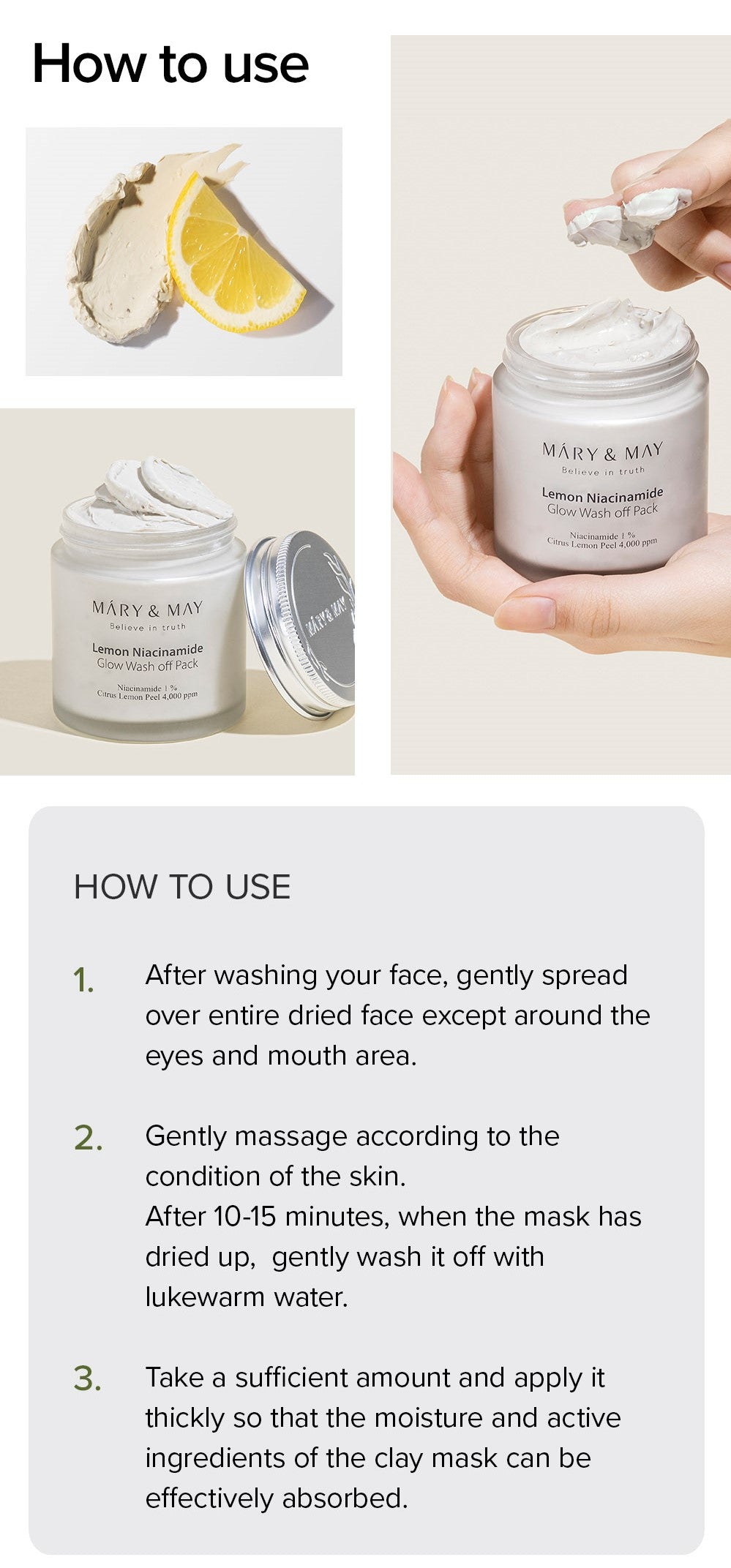 Mary&May Lemon Niacinamide Glow Wash Off Pack 125g