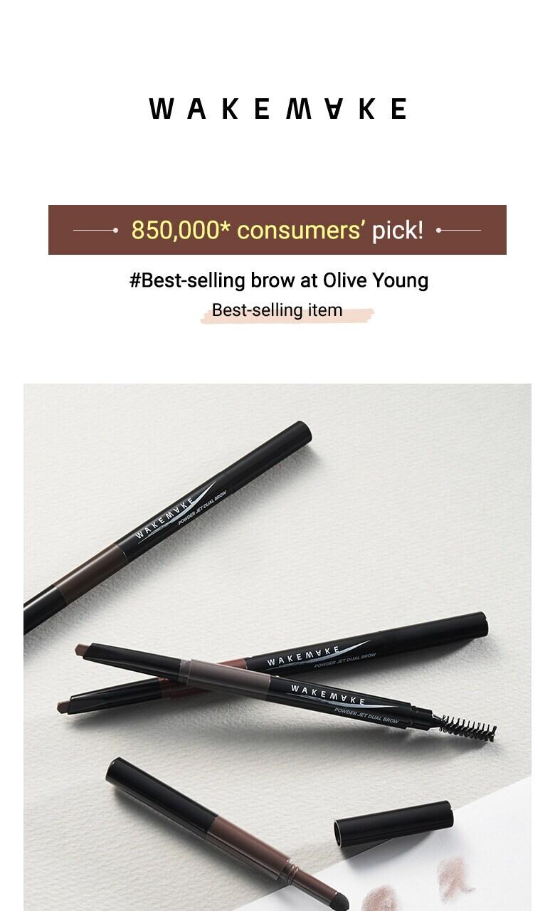 WAKEMAKE Powder Jet Dual Brow 0.75g - #06 Deep Brown