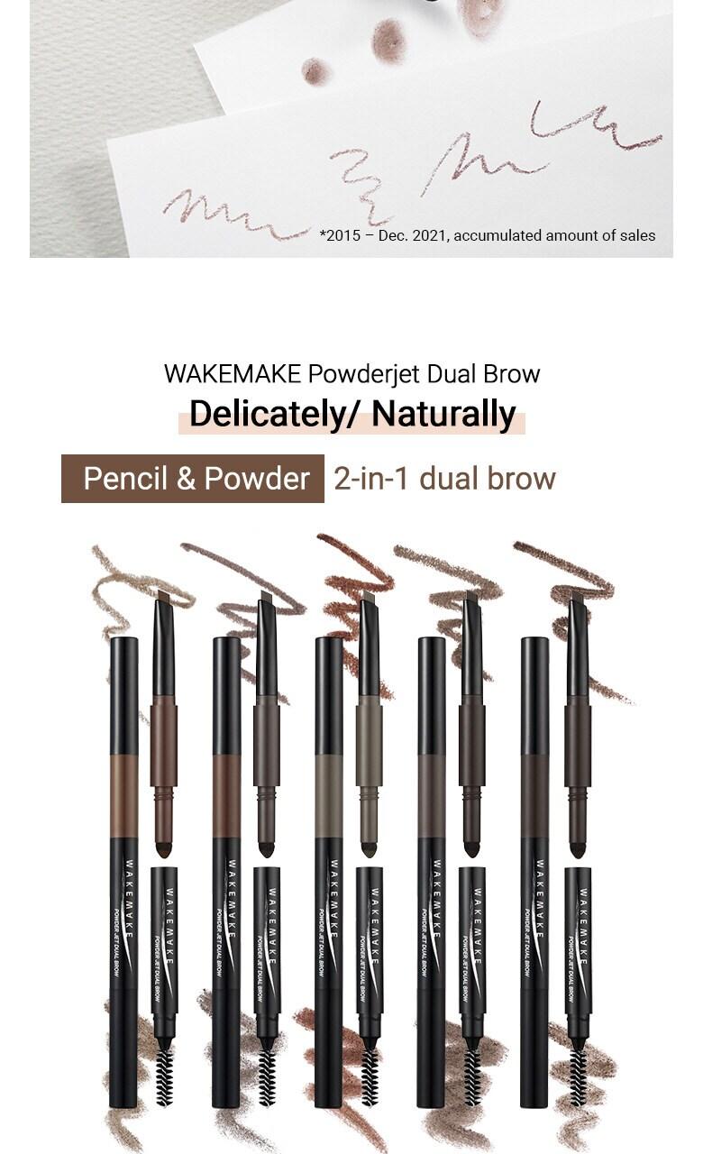 WAKEMAKE Powder Jet Dual Brow 0.75g - #06 Deep Brown