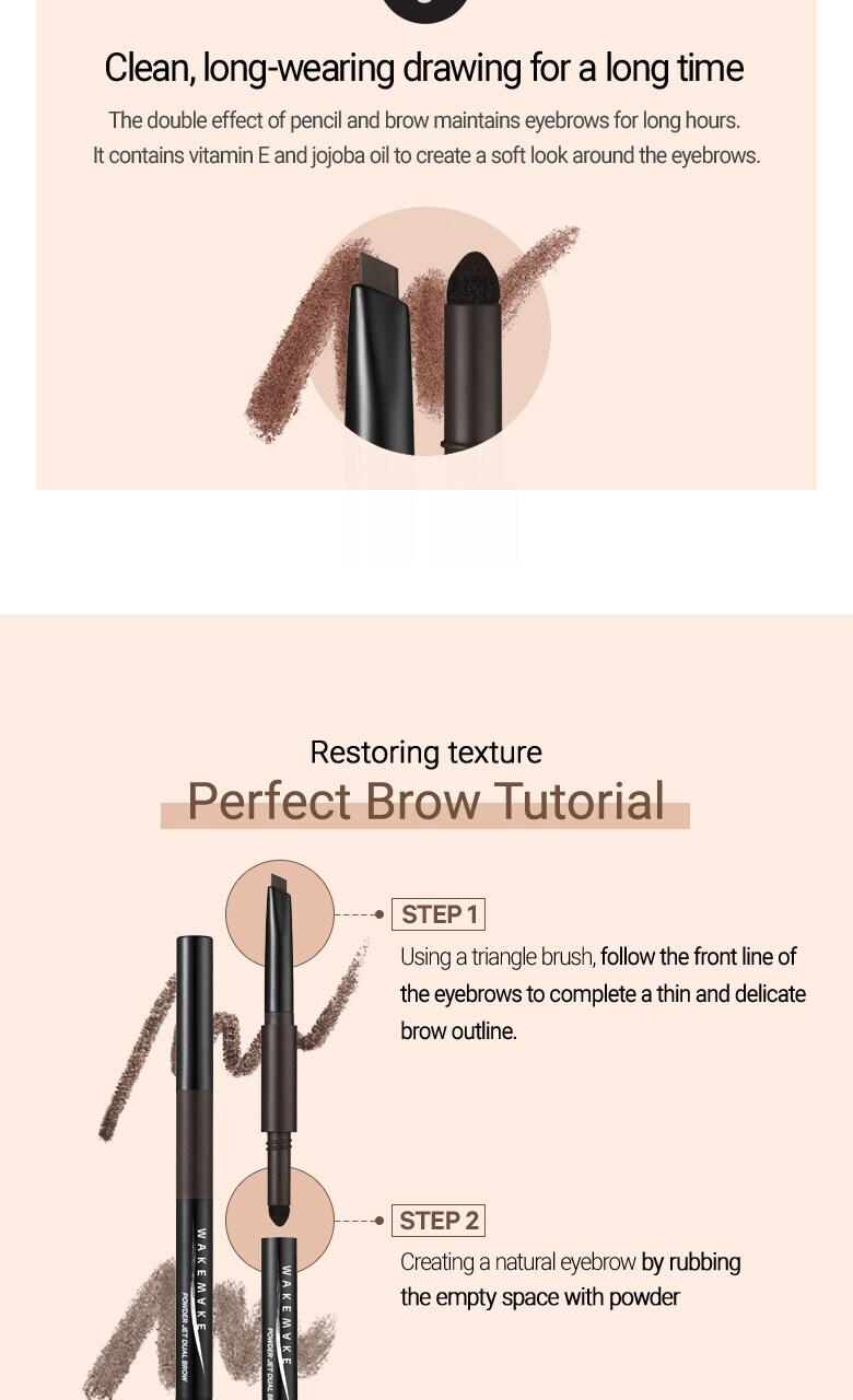 WAKEMAKE Powder Jet Dual Brow 0.75g - #06 Deep Brown