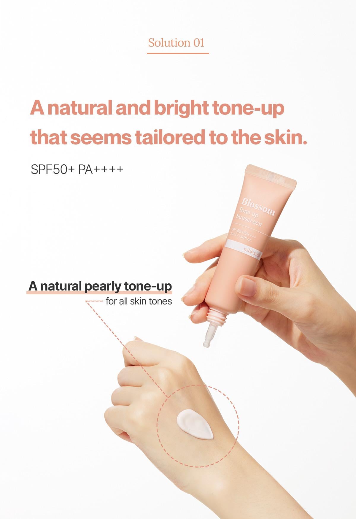 Reblocell Blossom Tone up Sunscreen SPF 50+ PA++++ 30ml