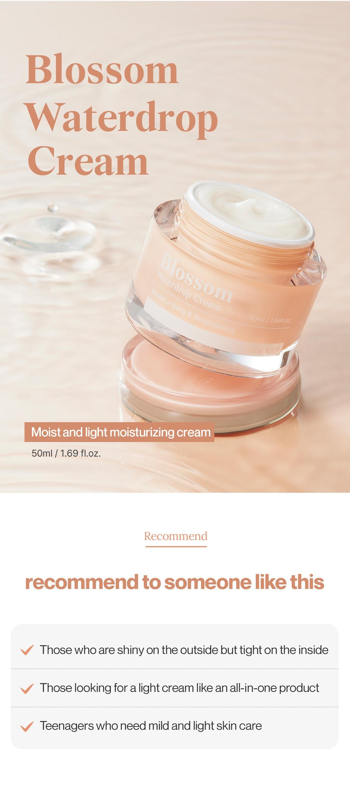 Reblocell Blossom Waterdrop Cream 50ml