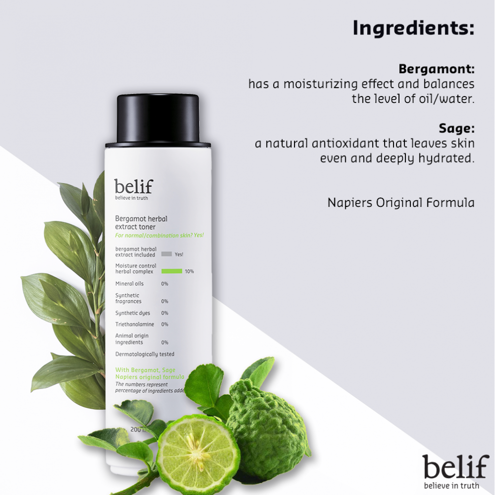 Belif Bergamot herbal extract toner 200 ml