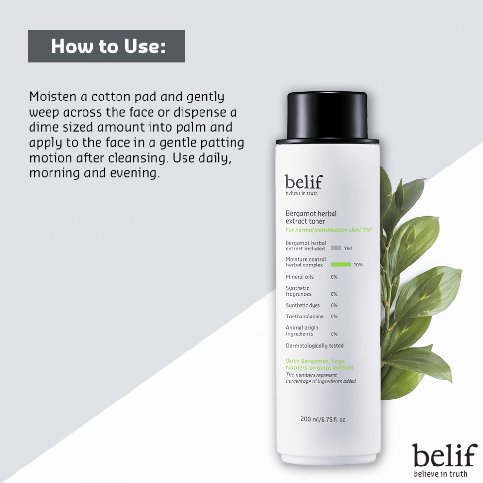 Belif Bergamot herbal extract toner 200 ml