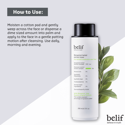 Belif Bergamot herbal extract toner 200 ml