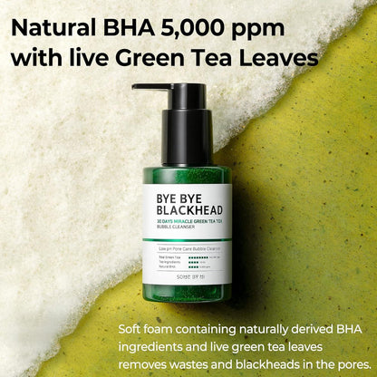 SomeByMi BYE BYE BLACKHEAD 30 DAYS MIRACLE GREEN TEA TOX BUBBLE CLEANSER 120g