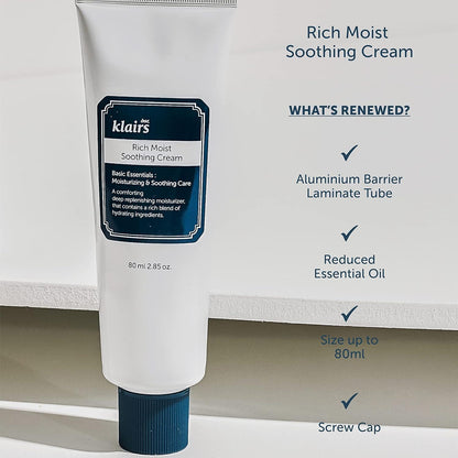 Dear Klairs Rich Moist Soothing Cream 80ml