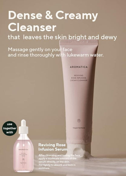 Aromatica Reviving Rose Infusion Cream Cleanser 145g