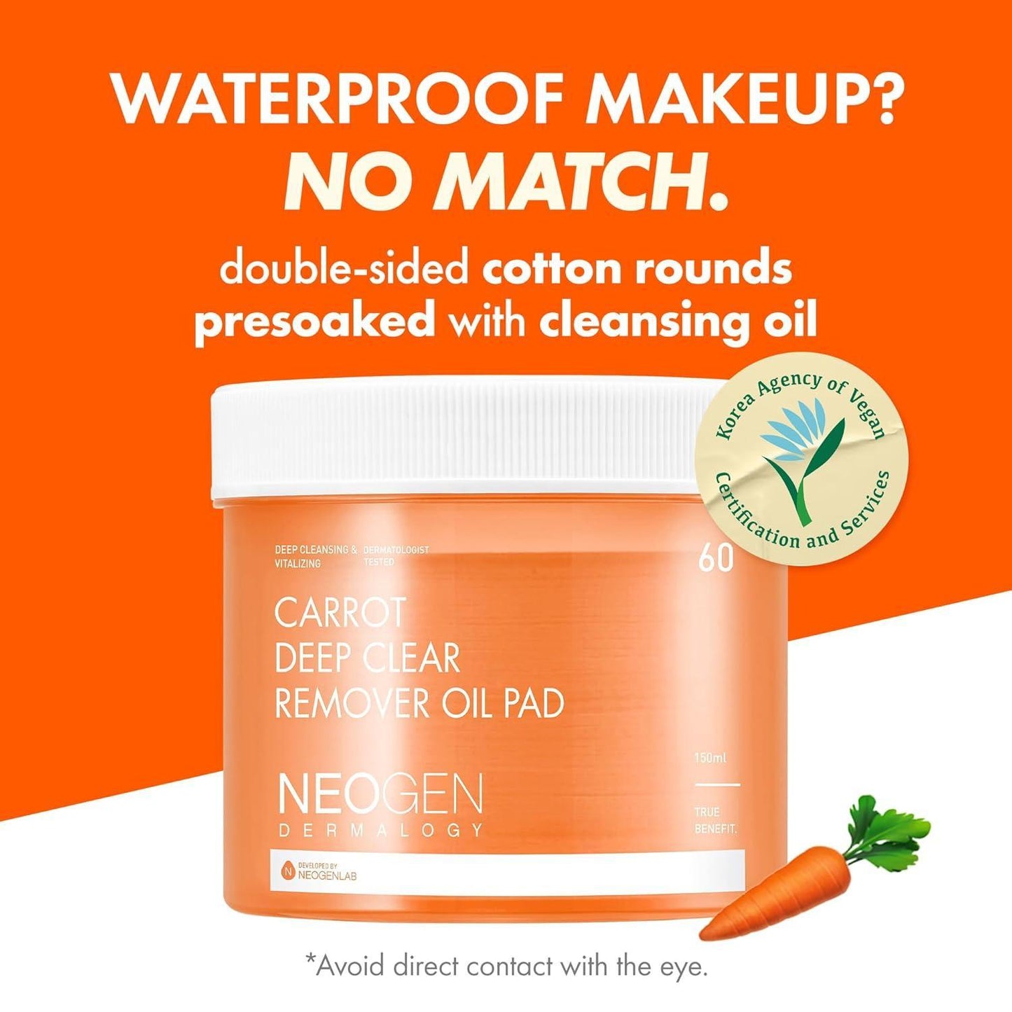 NeoGen DERMALOGY CARROT DEEP CLEAR OIL PAD 150ML (60 PADS)