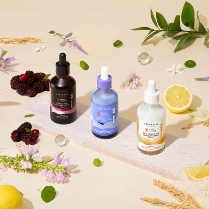 Mary&May Idebenone+Blackberry Complex Serum_80ml+Mary&May Rice niacin 10% Triple Vitamin Serum 80ml+Mary&May Retinol 0.1% Bakuchiol Cica Serum 80ml