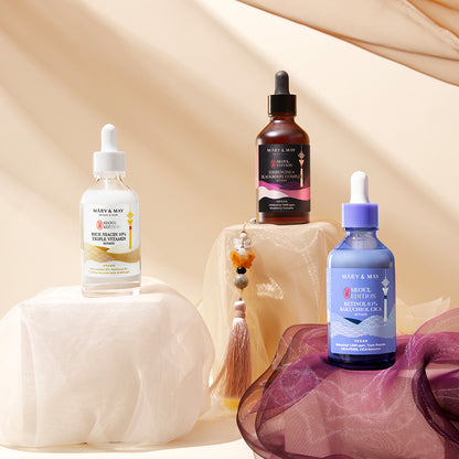 Mary&May Idebenone+Blackberry Complex Serum_80ml+Mary&May Rice niacin 10% Triple Vitamin Serum 80ml+Mary&May Retinol 0.1% Bakuchiol Cica Serum 80ml