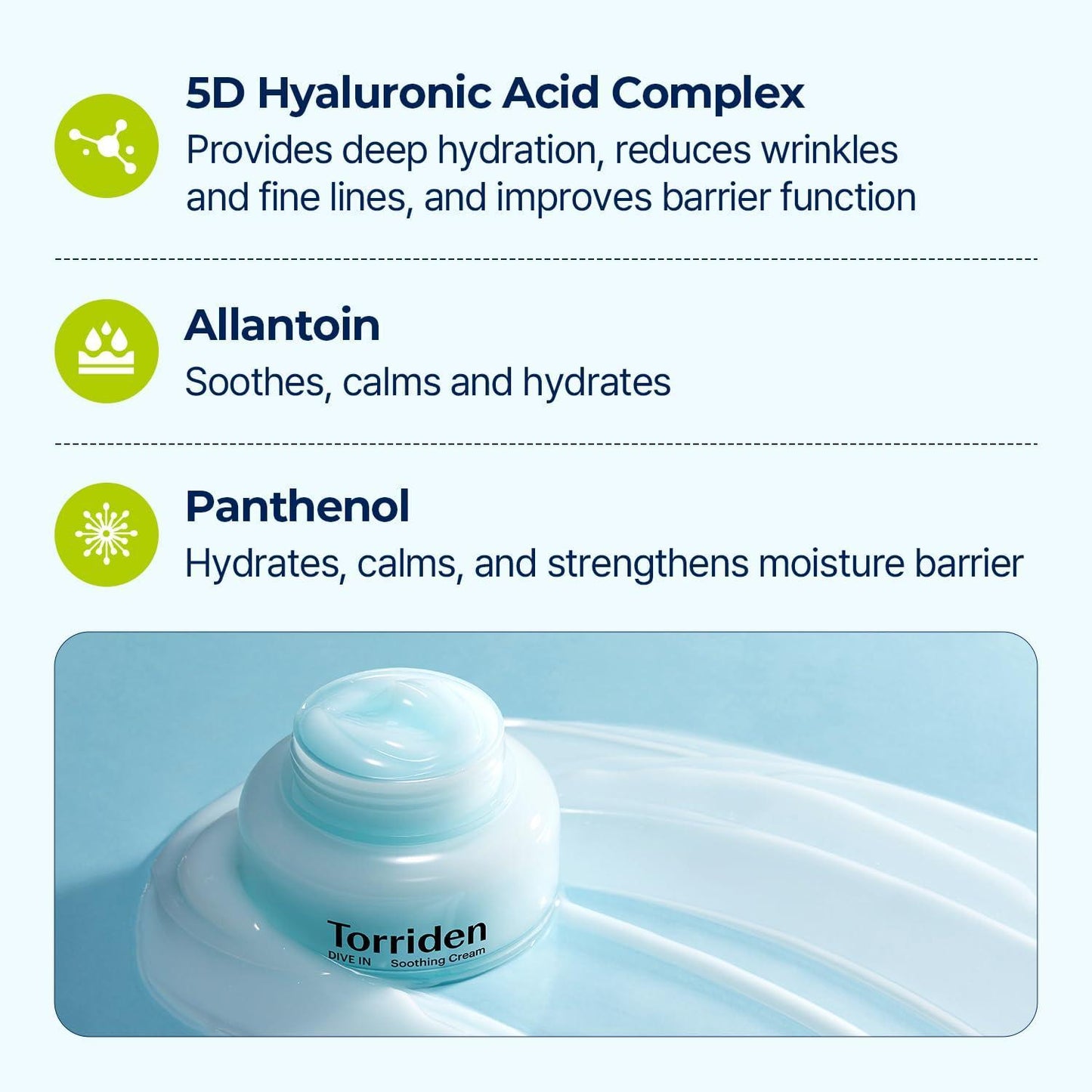 Torriden DIVE IN Low Molecular Hyaluronic Acid Soothing Cream 100ml