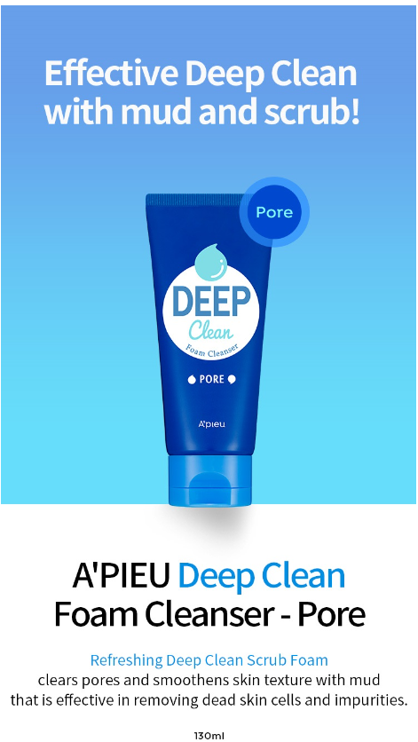 Apieu DEEP CLEAN FOAM CLEANSER 130ml