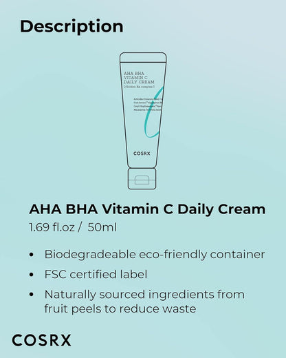 Cosrx Refresh AHA BHA Vitamin C Daily Cream 50ml