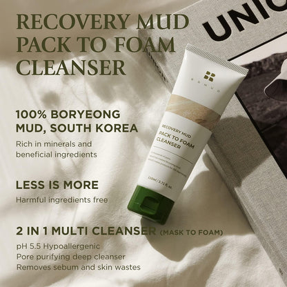 BRMUD RECOVERY MUD PACK TO FOAM CLEANSER 110ml