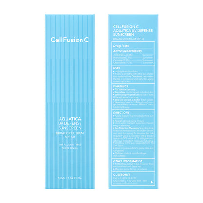 CellFusionC 1+1 Aquatica UV Defense Sunscreen OTC 50ml+50ml