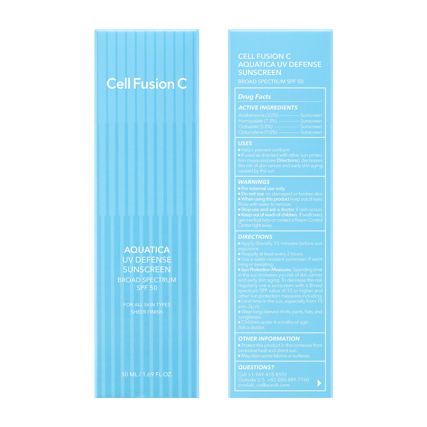 CellFusionC Aquatica UV Defense Sunscreen OTC 50ml