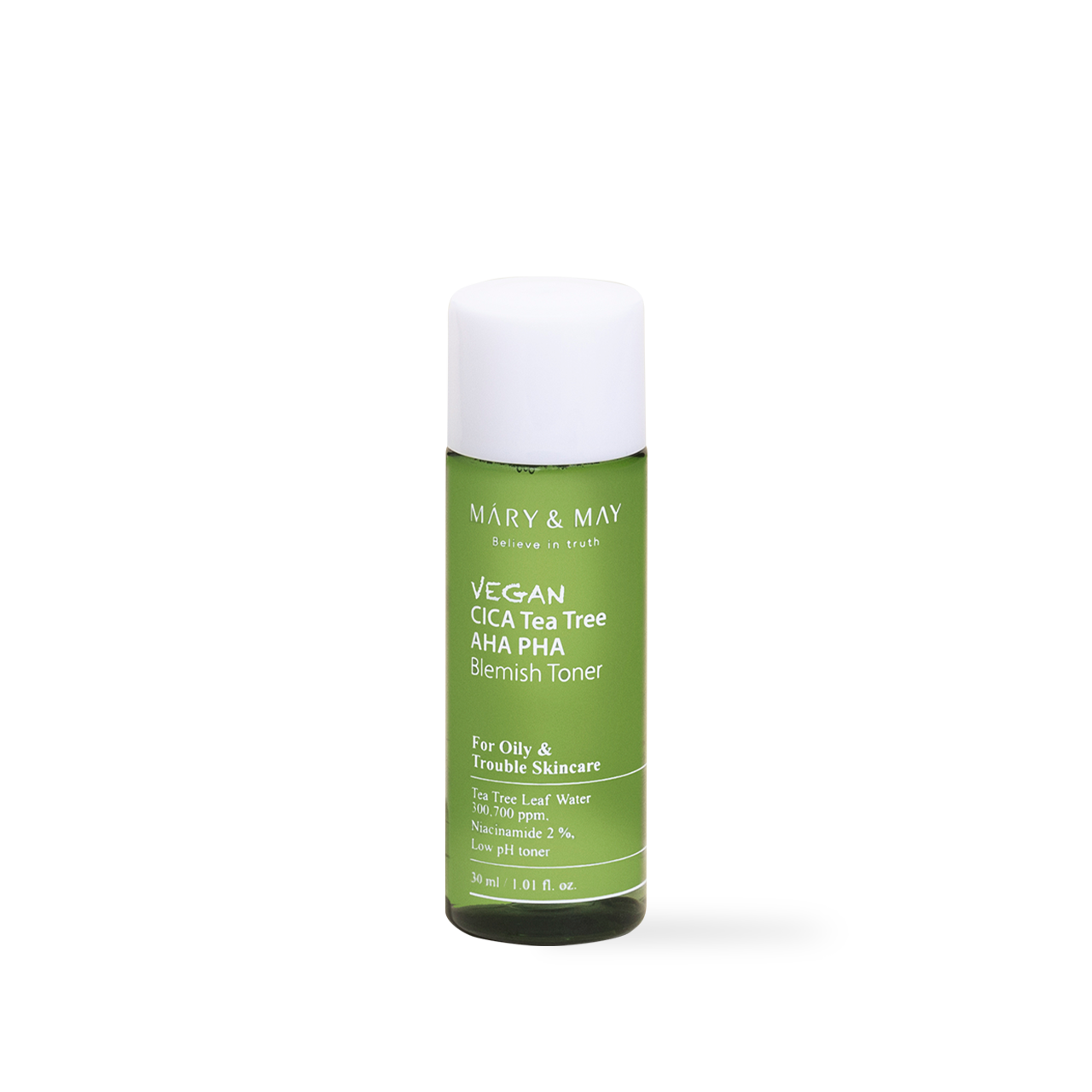 Mary&May Vegan CICA Tea Tree AHA PHA Blemish Toner - 30ml Miniature