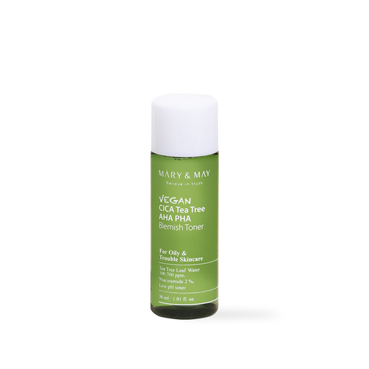 Mary&May Vegan CICA Tea Tree AHA PHA Blemish Toner - 30ml Miniature