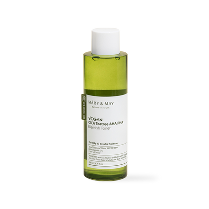 Mary&May Vegan CICA Tea Tree AHA PHA Blemish Toner - 200ml