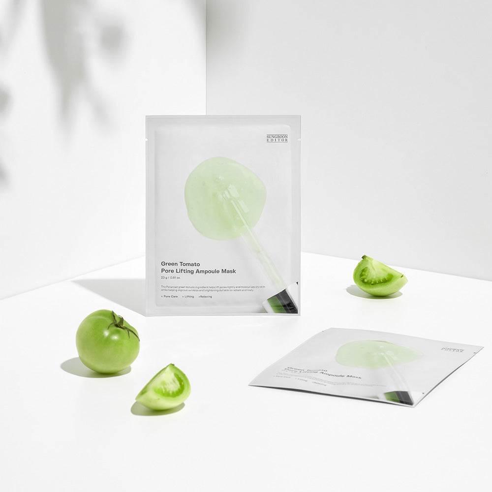 SUNGBOON EDITOR Green Tomato Pore Lifting Ampoule Mask 1ea 23g
