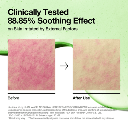 Anua Azelaic 10 Hyaluron Redness Soothing Pad 230ml 90ea