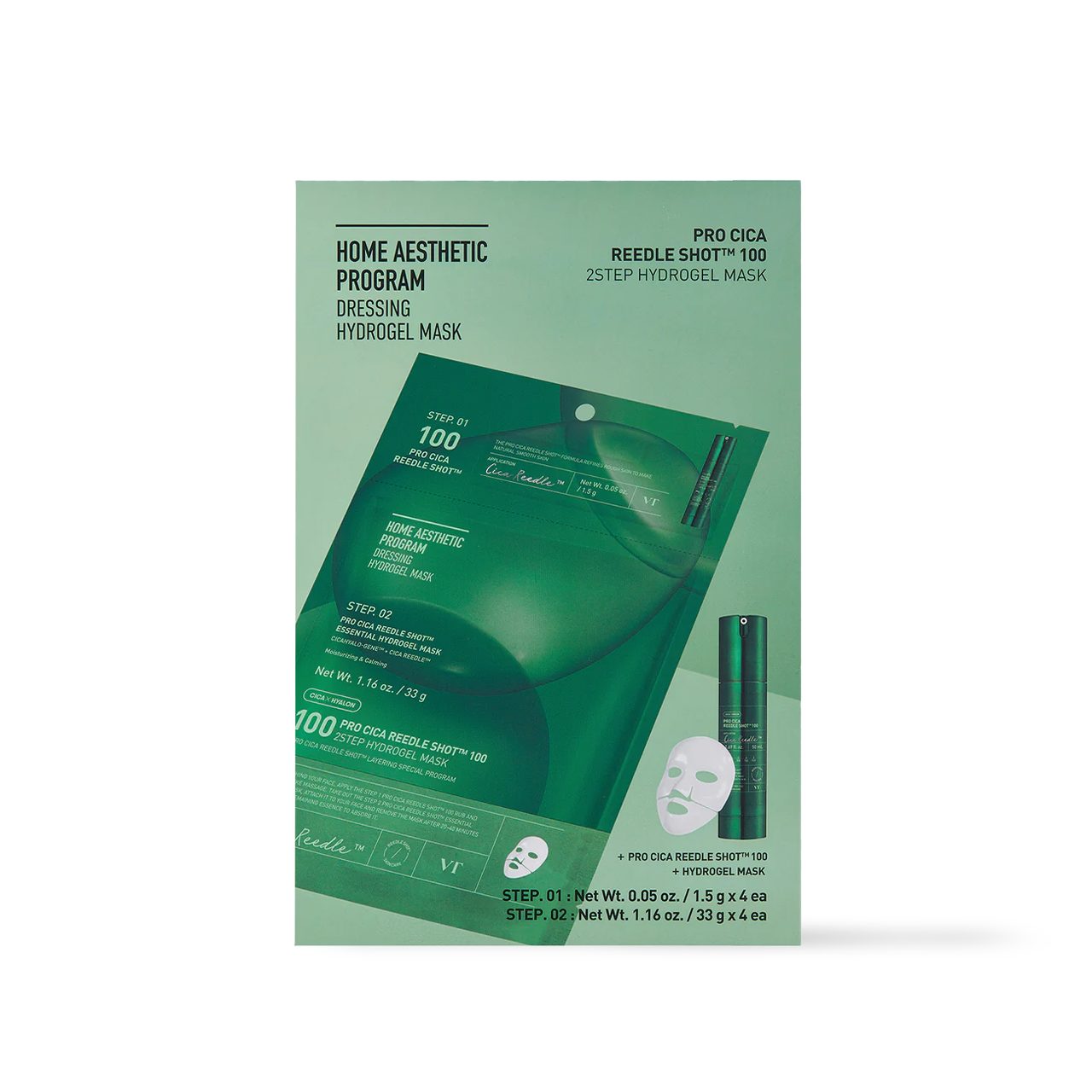 VT Cosmetics PRO CICA Reedle Shot 100 2STEP Hydrogel Mask 4ea