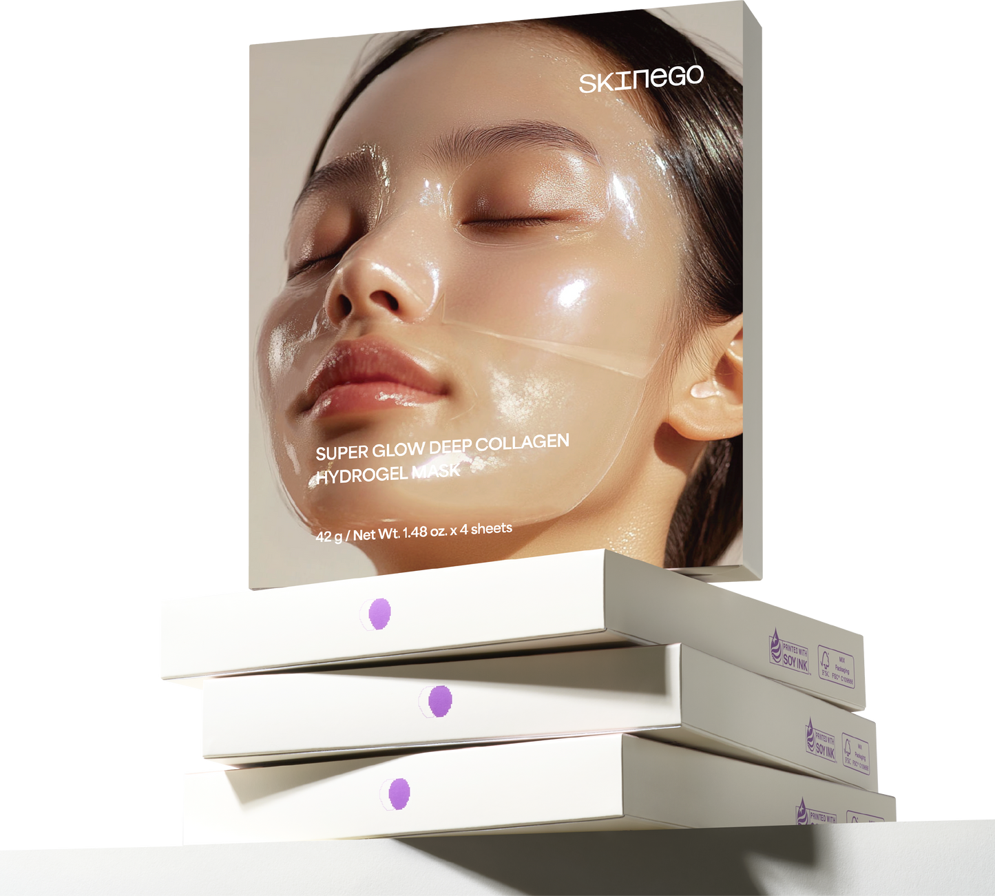 Skinego Super Glow Deep Collagen Hydrogel Mask 4ea