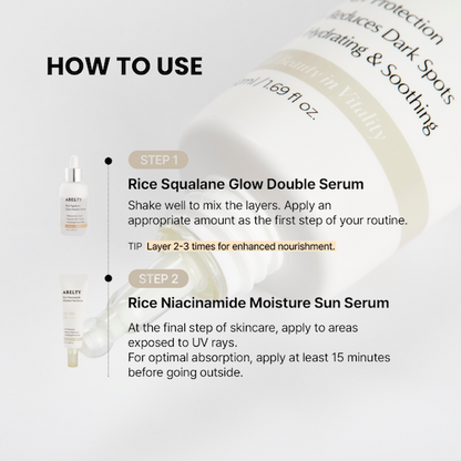Abelty Rice Squalane Moisture Sun Serum 50ml