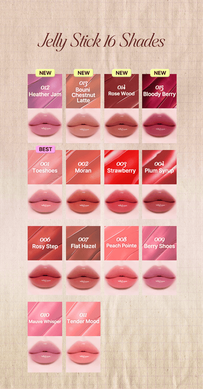 Tiptoe Jelly Stick 3.5g - 14 Colors