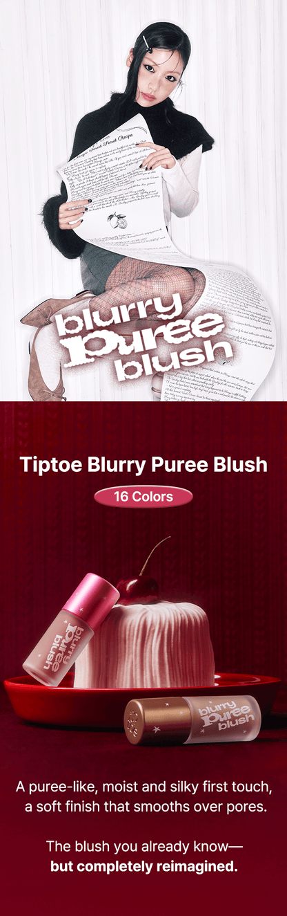 Tiptoe Blurry Puree Blush 5g - 16 Colors