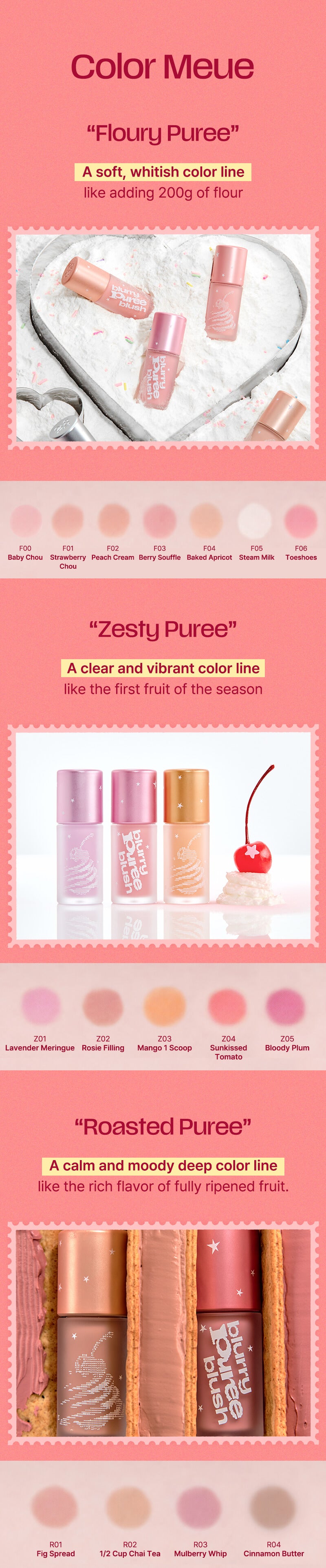 Tiptoe Blurry Puree Blush 5g - 16 Colors