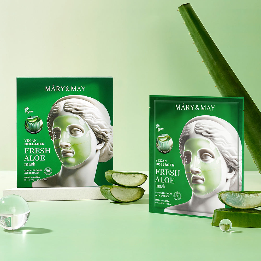 Mary&May Vegan Collagen Fresh Aloe Mask (30g x4)