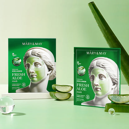 Mary&May Vegan Collagen Fresh Aloe Mask (30g x4)
