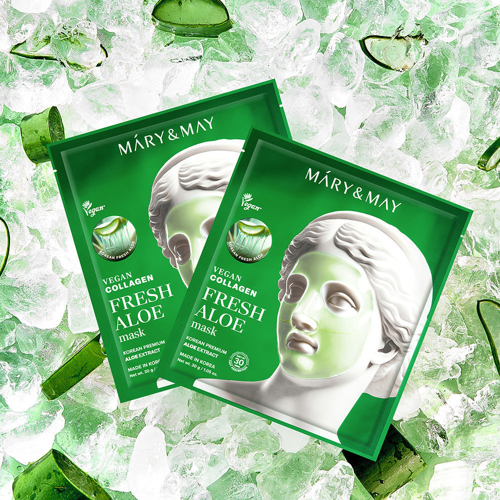 Mary&May Vegan Collagen Fresh Aloe Mask (30g x4)