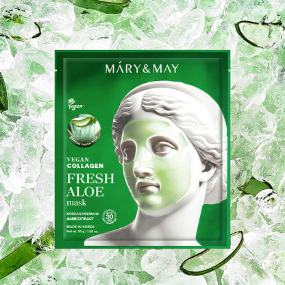 Mary&May Vegan Collagen Fresh Aloe Mask (30g x4)